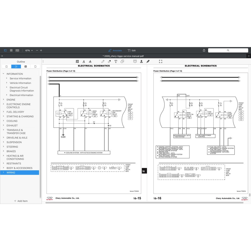 CHERY TIGGO 3 (2005-2010) SERVICE WORKSHOP MANUAL - Image 9