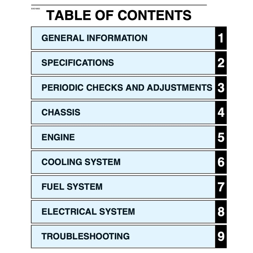 YAMAHA MT-09 MT09 (2017-2020) SERVICE WORKSHOP MANUAL + PARTS CATALOGUE + OWNER'S MANUAL - Image 3