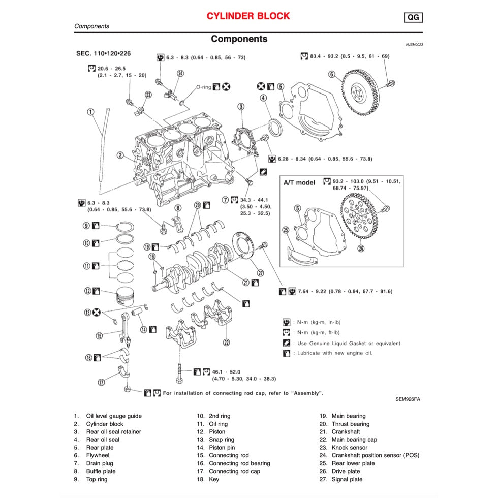 NISSAN SENTRA / SYLPHY N16 (2005-2012) SERVICE WORKSHOP MANUAL - Image 9