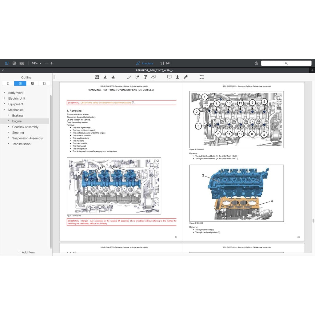 PEUGEOT 208 A9 (2012-2017) SERVICE WORKSHOP MANUAL - Image 6