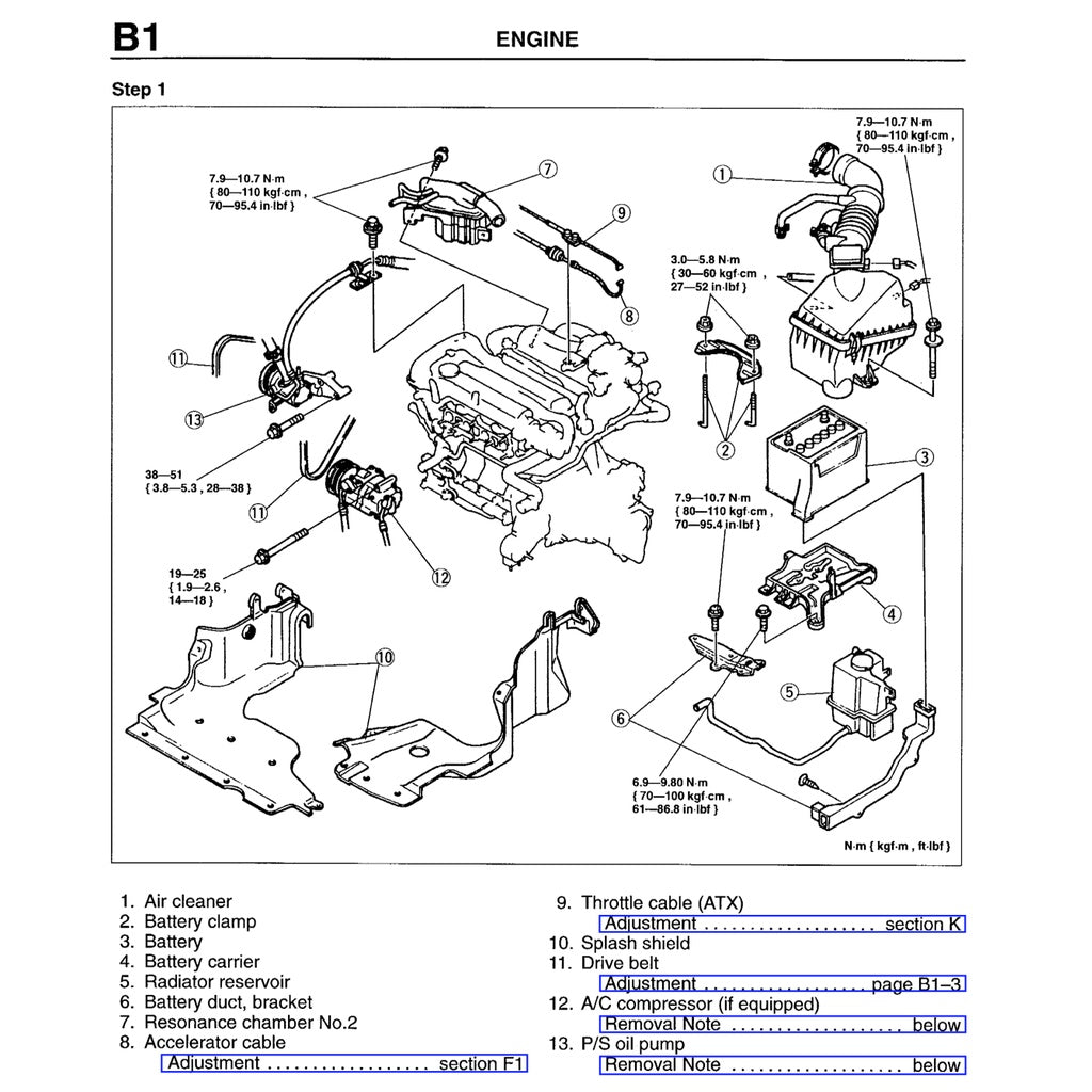 MAZDA 323 FAMILIA / PROTEGE BH (1994-1998) SERVICE WORKSHOP MANUAL - Image 6