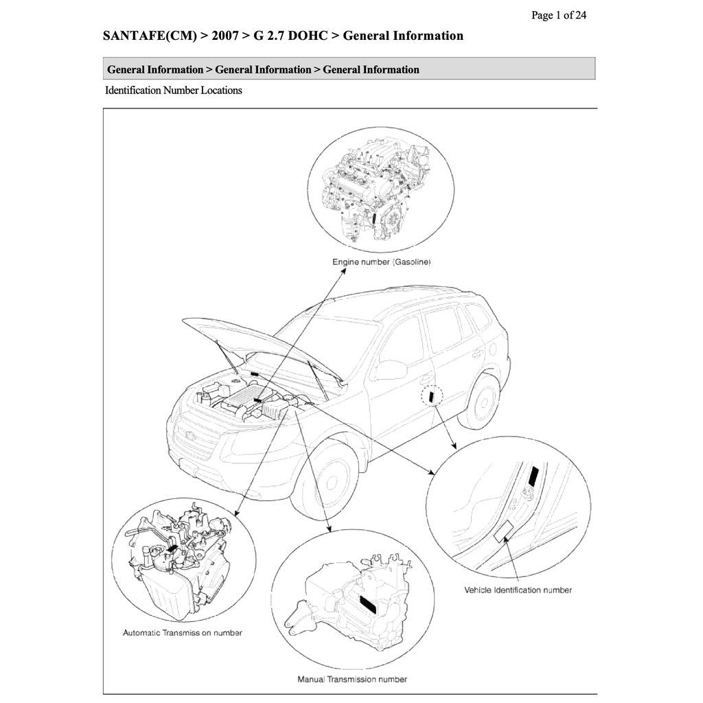 HYUNDAI SANTA FE CM (2007-2012) SERVICE WORKSHOP MANUAL - Image 3