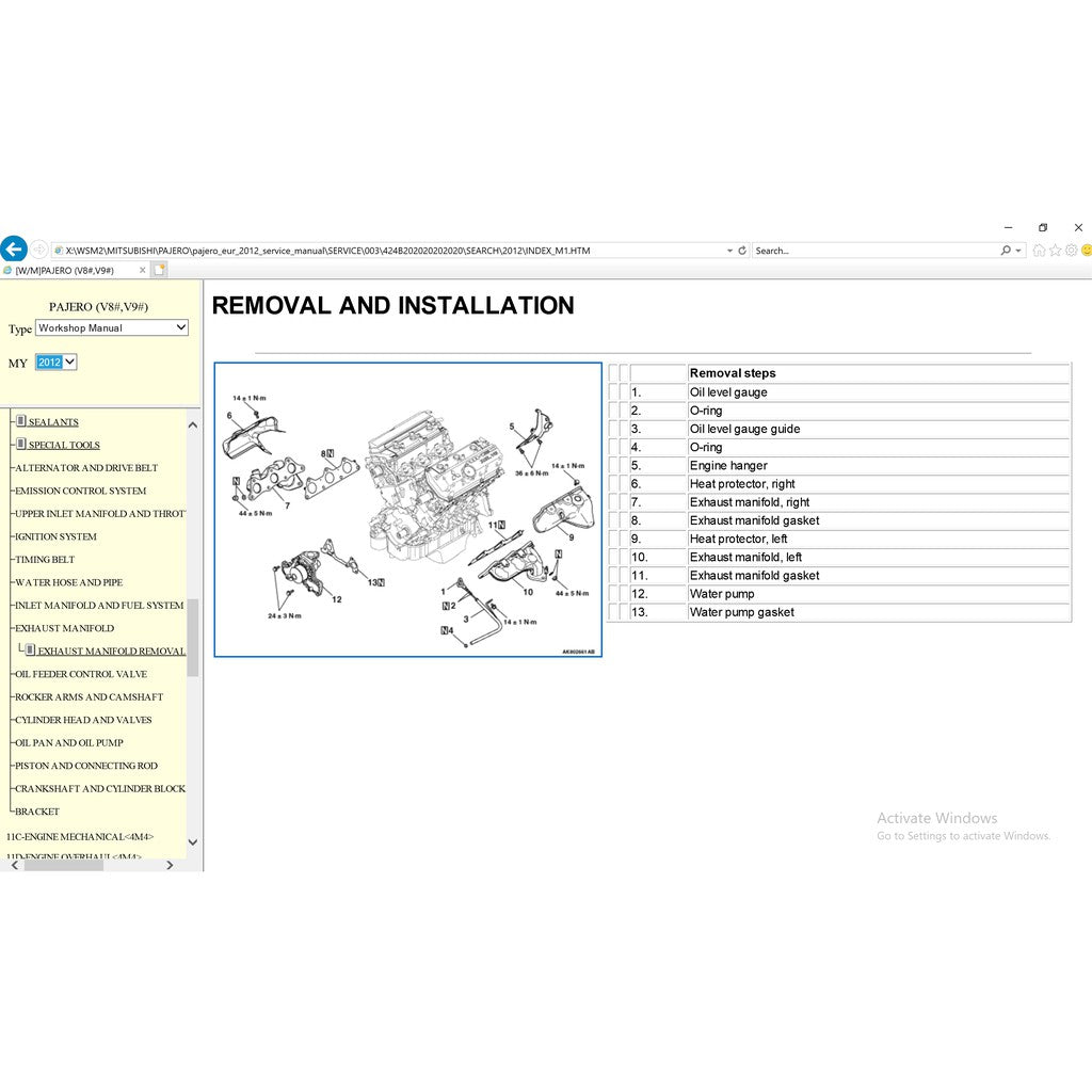 MITSUBISHI PAJERO IV V80/V90 (2006-2021) SERVICE WORKSHOP MANUAL - Image 12