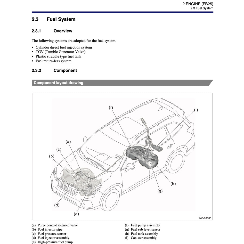 SUBARU FORESTER SK (2019-2023) SERVICE WORKSHOP MANUAL - Image 4