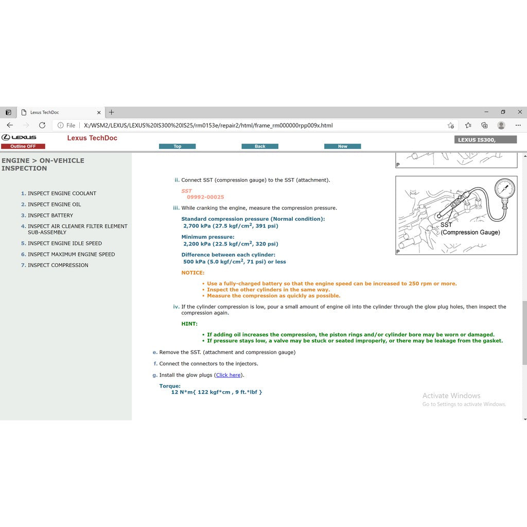 LEXUS IS200/IS250/IS300/IS350 (2006-2013) SERVICE WORKSHOP MANUAL - Image 5