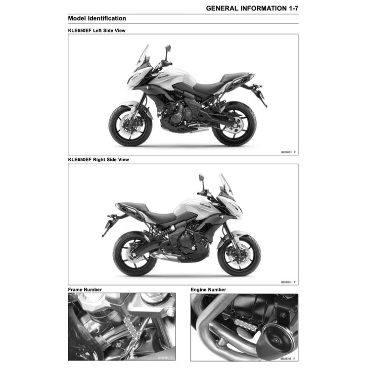 KAWASAKI VERSYS KLE 650 (2015+) SERVICE WORKSHOP MANUAL+ PARTS CATALOGUE + OWNER'S MANUAL - Image 4