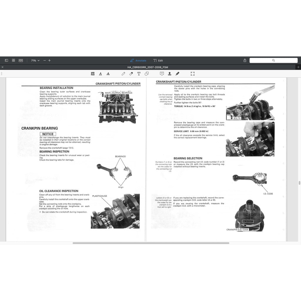 HONDA CBR600RR (2007-2008) SERVICE WORKSHOP MANUAL + PARTS CATALOGUE + OWNER'S MANUAL - CBR 600 RR - Image 8