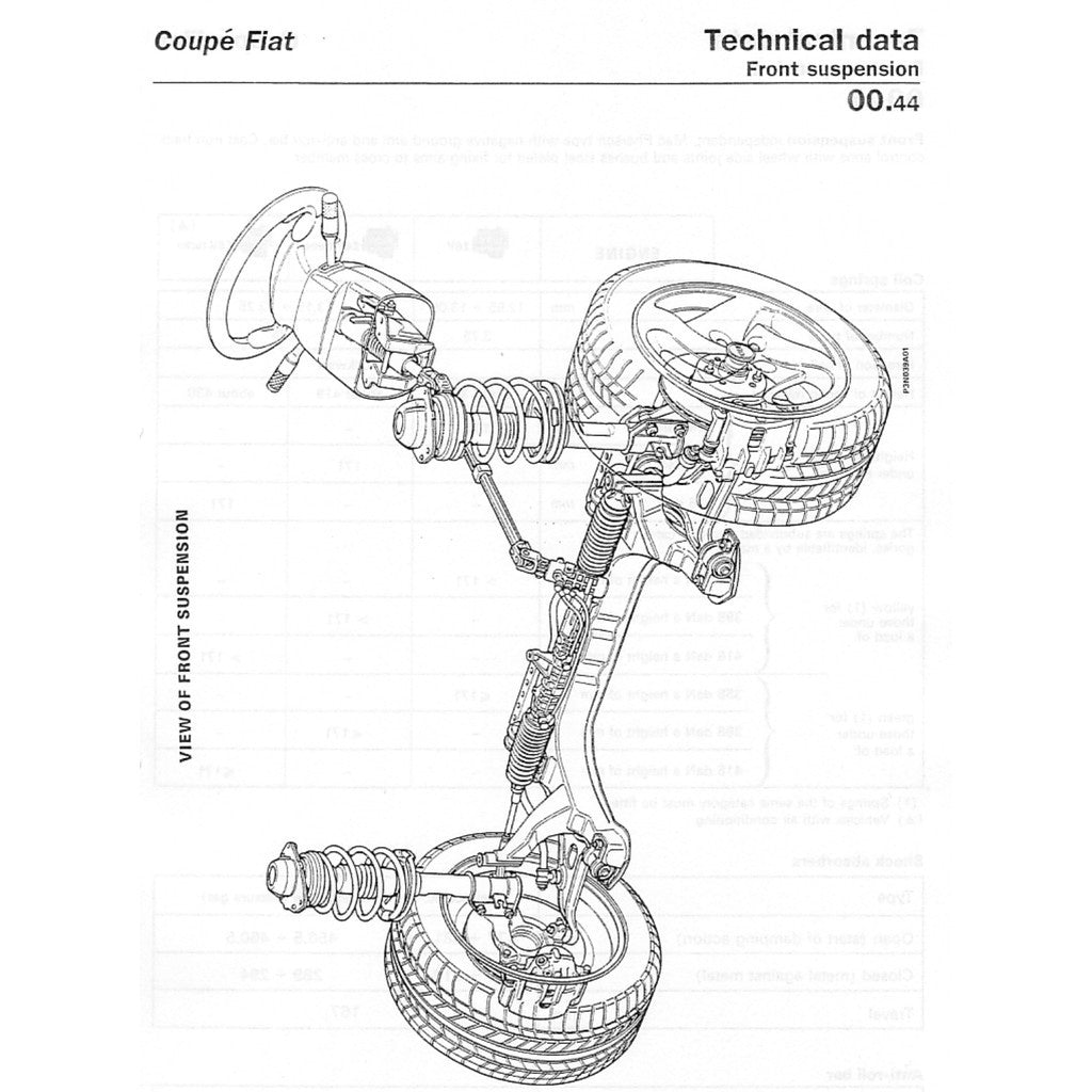 COUPE FIAT COUPE 175 (1993-2000) SERVICE WORKSHOP MANUAL + OWNER's HANDBOOK - Image 4