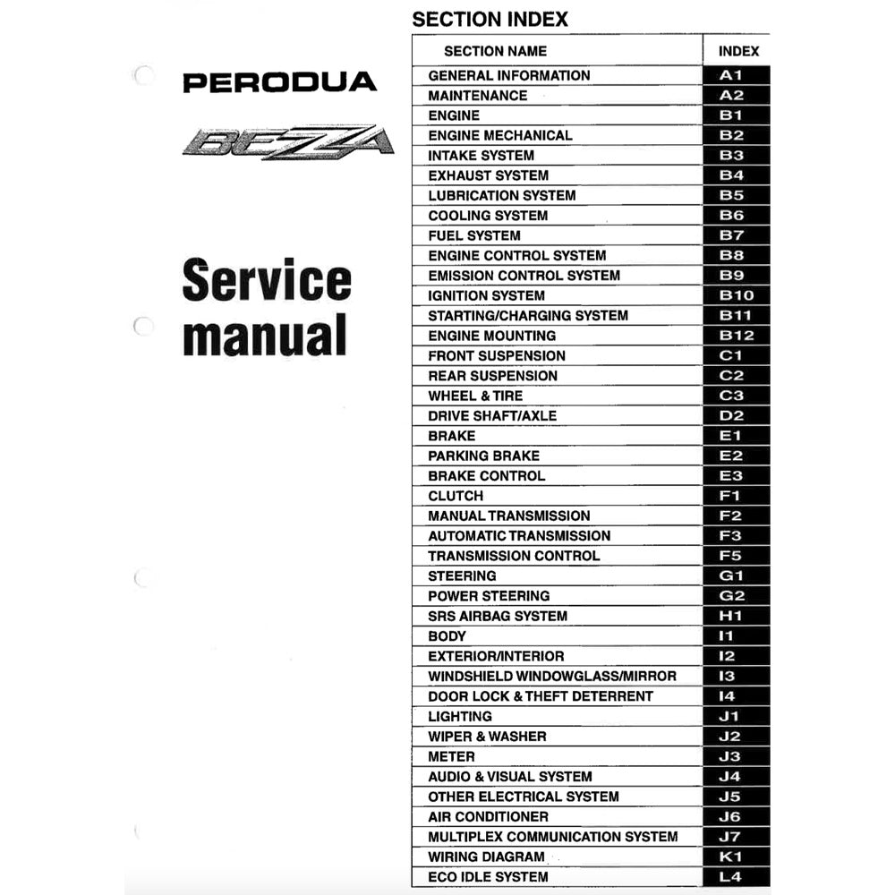 PERODUA BEZZA B300 (2016-2023) SERVICE WORKSHOP MANUAL - Image 3