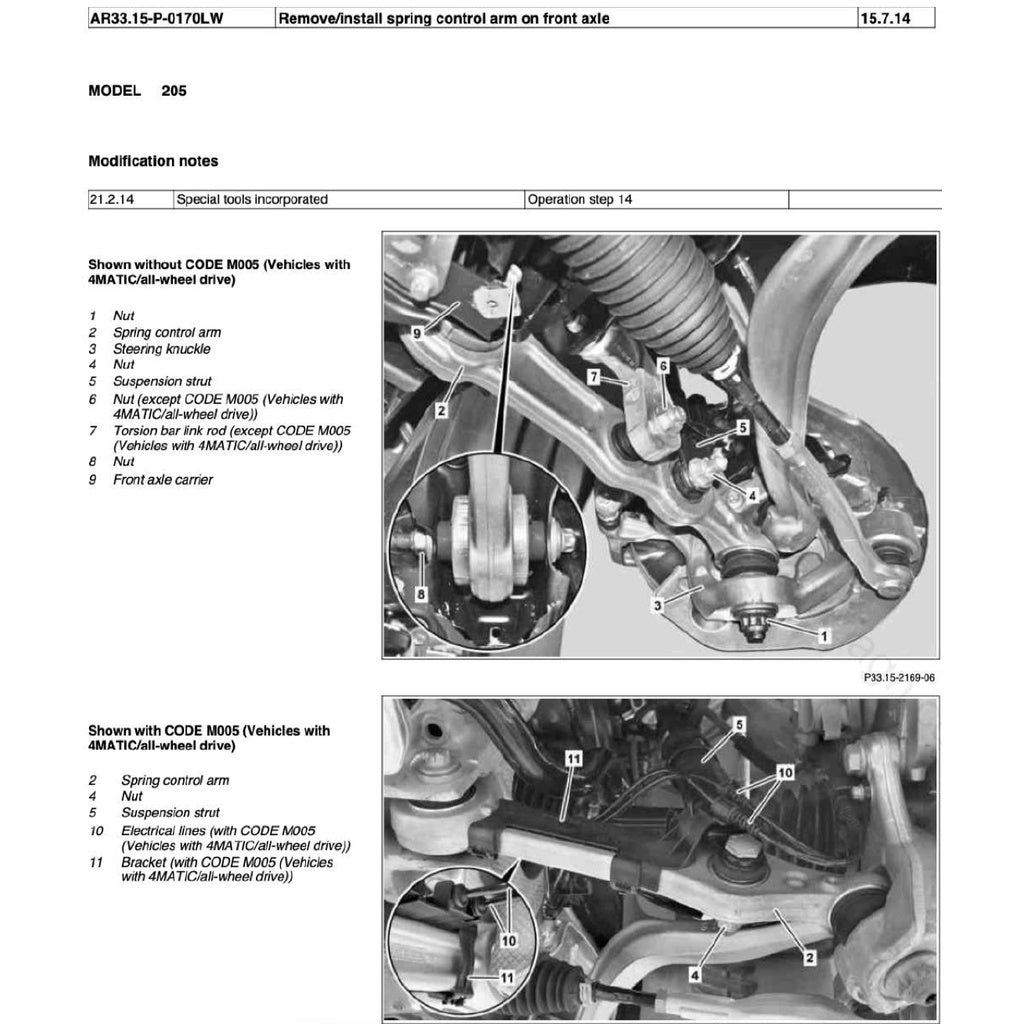 MERCEDES BENZ C-CLASS W205 M274 (2015-2021) SERVICE WORKSHOP MANUAL - Image 4