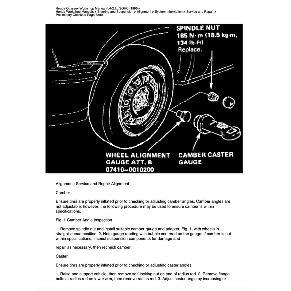 HONDA ODYSSEY RA 1/2/3/4/5 (1994-1999) SERVICE WORKSHOP MANUAL - Image 4