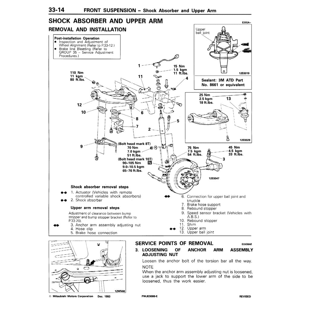 MITSUBISHI PAJERO II V20 (1991-1999) SERVICE WORKSHOP MANUAL - Image 6