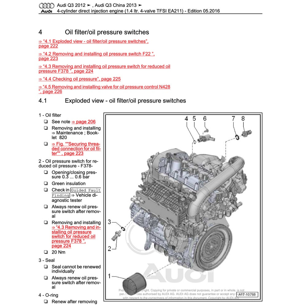 AUDI Q3 8U (2011-2018) SERVICE WORKSHOP MANUAL - Image 3