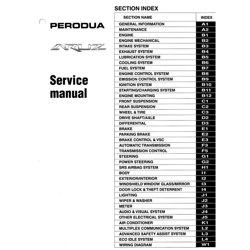 PERODUA ARUZ F850 (2019-2023) SERVICE WORKSHOP MANUAL WORKBOOK - Image 3