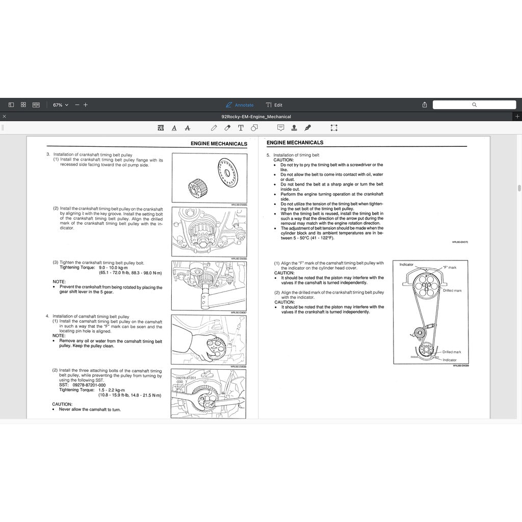 DAIHATSU FEROZA ROCKY F300 (1990-2002) SERVICE WORKSHOP MANUAL - Image 7
