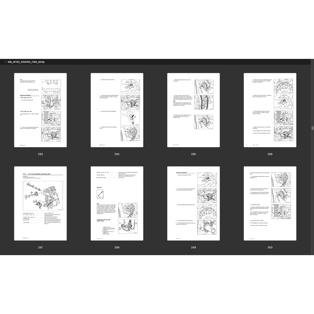 MERCEDES-BENZ M102 ENGINE 1.8–2.5 L 8V-16V (1980–1996) SERVICE WORKSHOP MANUAL - Image 4