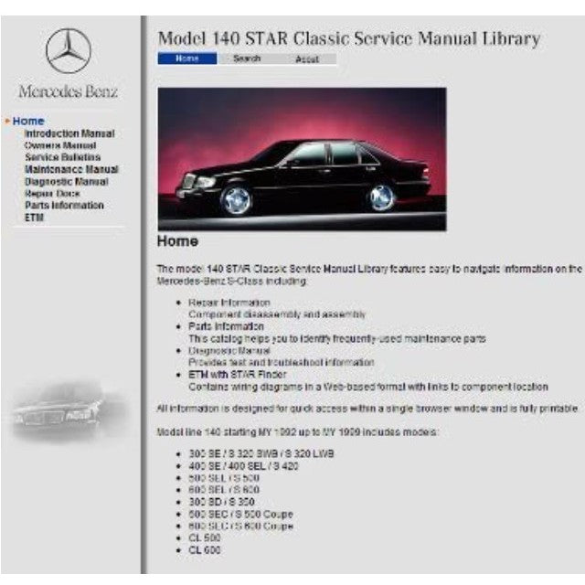 MERCEDES-BENZ W140 (1991-1998) SERVICE WORKSHOP MANUAL LIBRARY - Image 3