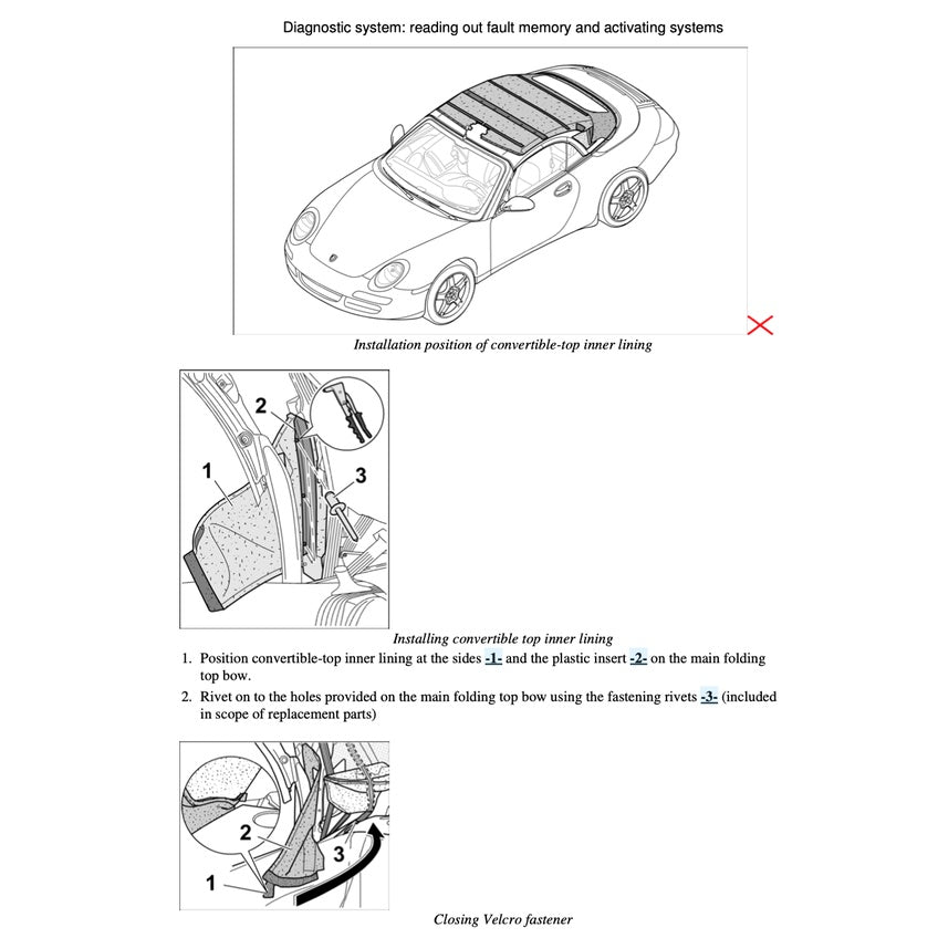 PORSCHE 911 997 (2004-2013) CONVERTIBLE TOP/ TARGA TOP SERVICE REPAIR MANUAL - Image 4