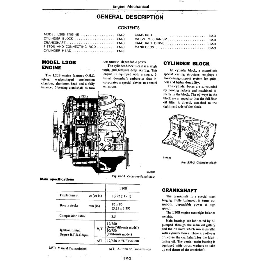 DATSUN PICKUP 620 (1972-1979) SERVICE WORKSHOP MANUAL - Image 5