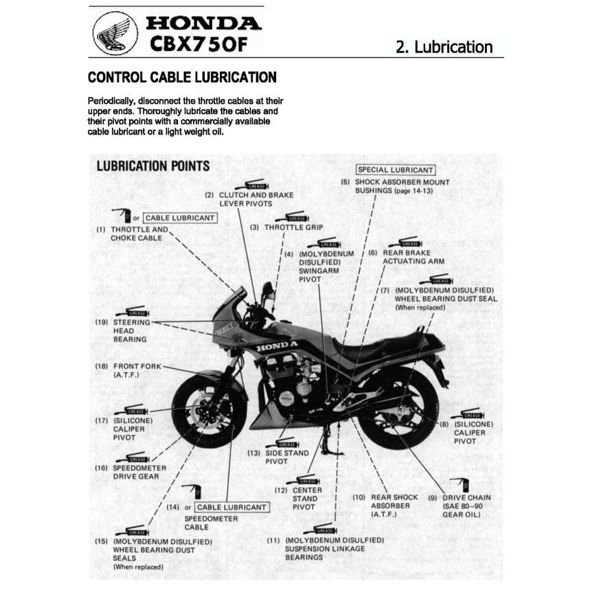 HONDA CBX 750F (1983-1988) SERVICE WORKSHOP MANUAL + PARTS CATALOGUE + OWNER'S MANUAL - Image 3