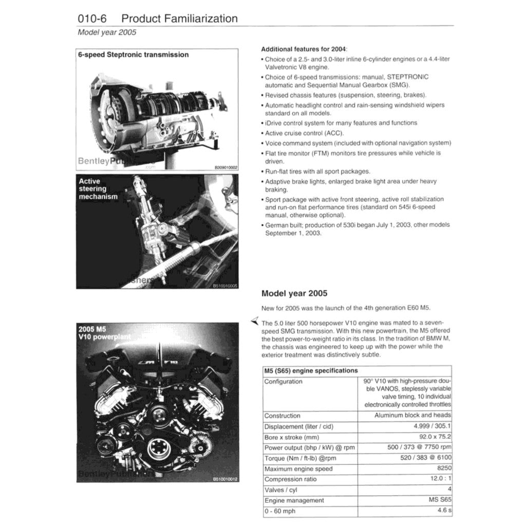 BMW 5 SERIES E60/E61 (2004-2010) SERVICE WORKSHOP MANUAL - Image 9