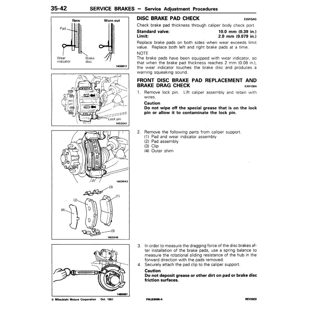 MITSUBISHI PAJERO II V20 (1991-1999) SERVICE WORKSHOP MANUAL - Image 10