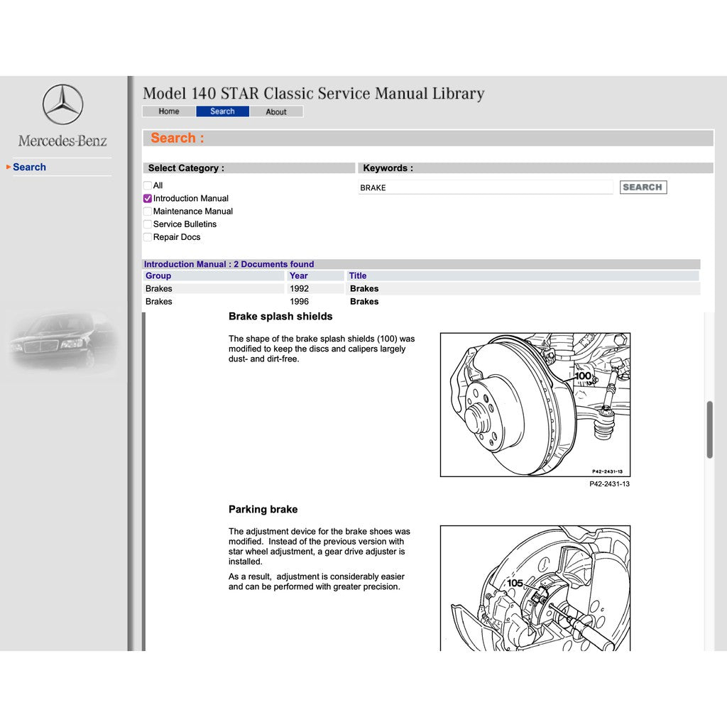 MERCEDES-BENZ W140 (1991-1998) SERVICE WORKSHOP MANUAL LIBRARY - Image 7