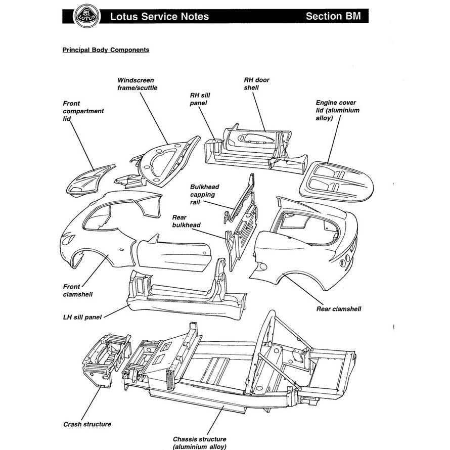 LOTUS ELISE S1 M111 (1994-2001) SERVICE NOTE WORKSHOP MANUAL - Image 6