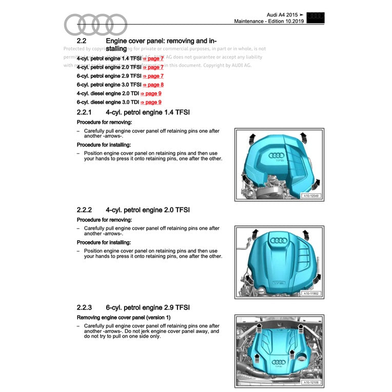 AUDI A4 B9 (2016-2024) SERVICE WORKSHOP MANUAL - Image 3