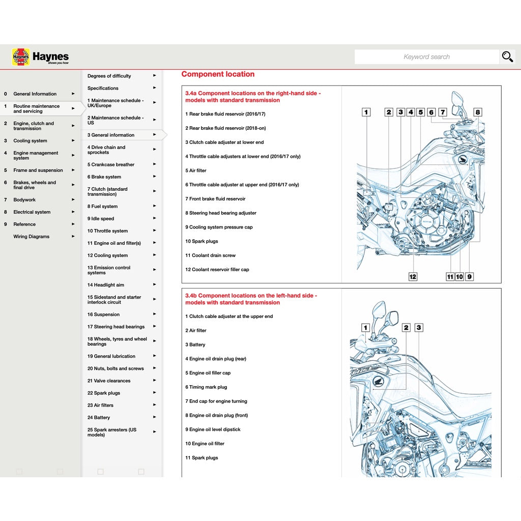 HONDA CRF1000 A/A2/D/D2 AFRICA TWIN (2016-2019) SERVICE WORKSHOP MANUAL - Image 3