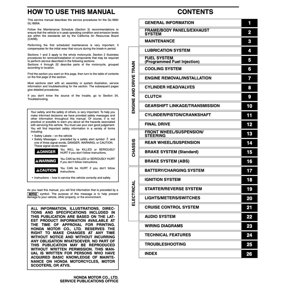 HONDA GOLD WING GL1800 (2002-2010) SERVICE WORKSHOP MANUAL + PARTS CATALOGUE + OWNER'S MANUAL - Image 3