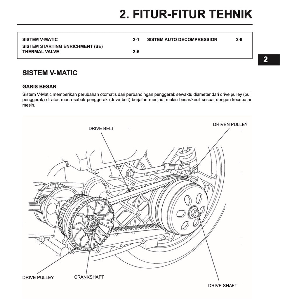 HONDA VARIO 150 BEAT 110 SERVICE WORKSHOP MANUAL / BUKU PEDOMAN REPARASI - Image 5