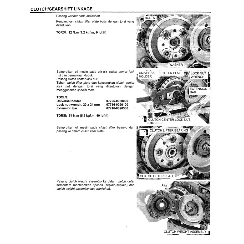 HONDA WAVE 110 SERVICE WORKSHOP MANUAL / BUKU PEDOMAN REPARASI - Image 7