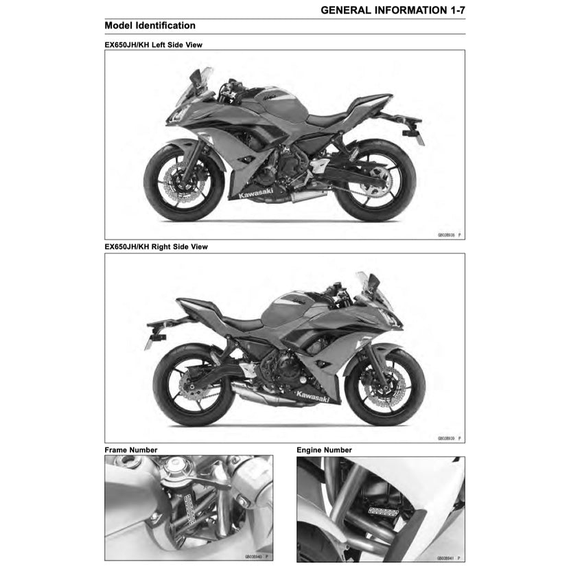KAWASAKI NINJA 650R (2012-2017) SERVICE WORKSHOP MANUAL + PARTS CATALOGUE + OWNER'S MANUAL - Image 4