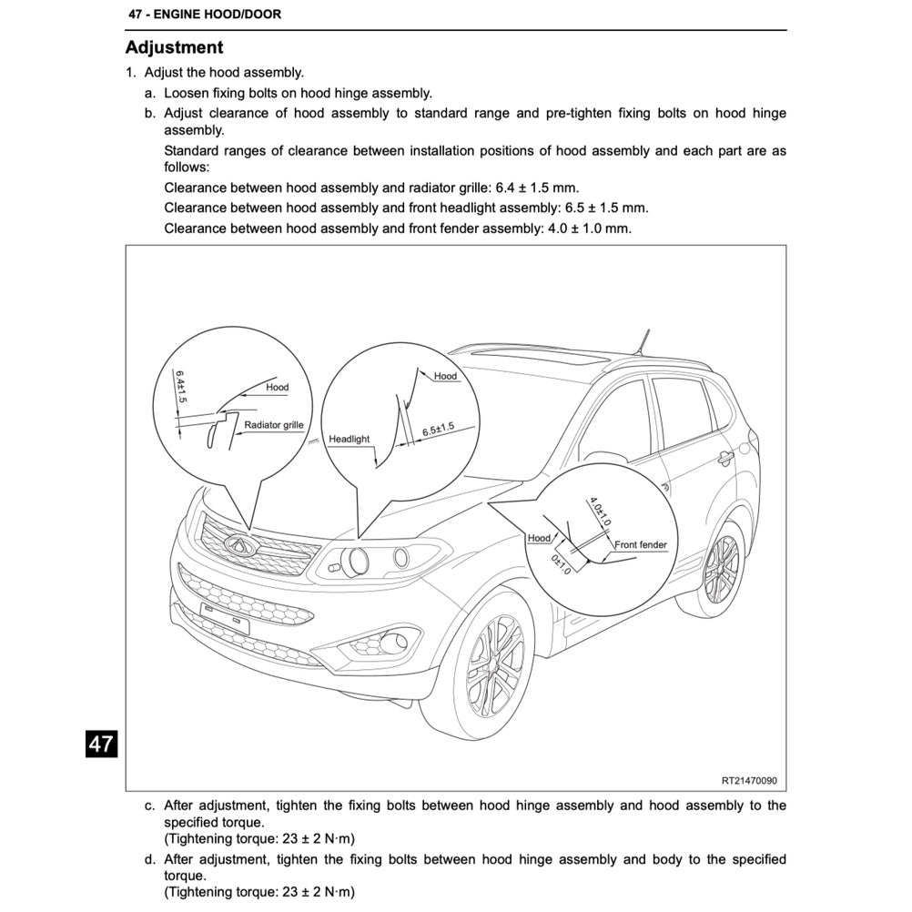 CHERY TIGGO 5 T21 (2014-2021) SERVICE WORKSHOP MANUAL - Image 8