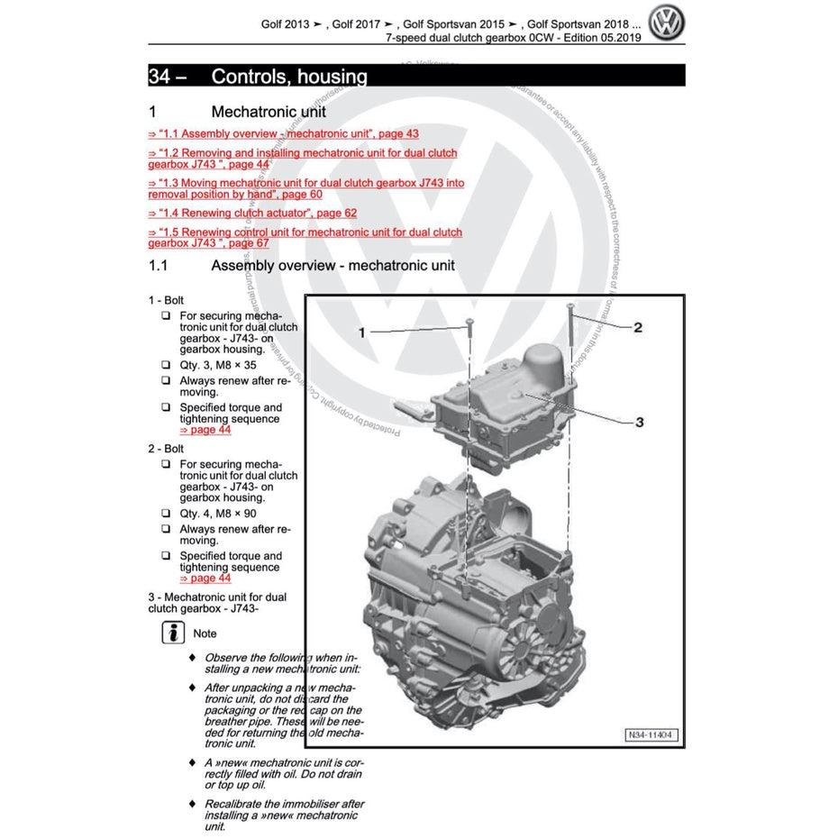 VW POLO MK6 AW (2018+) SERVICE WORKSHOP MANUAL - Image 6