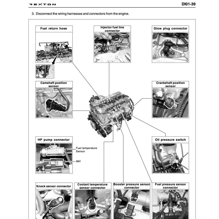 SSANGYONG REXTON Y200/250/270 (2001-2012) SERVICE WORKSHOP MANUAL - Image 7