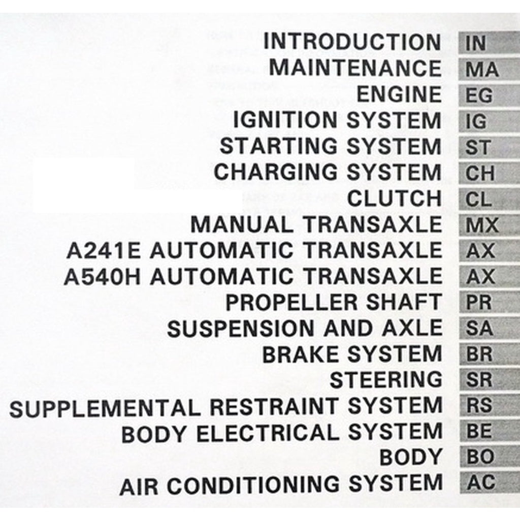 TOYOTA RAV4 XA10 (1996-2000) SERVICE WORKSHOP MANUAL - Image 3