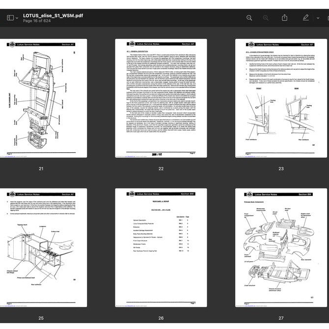 LOTUS ELISE S1 M111 (1994-2001) SERVICE NOTE WORKSHOP MANUAL - Image 7