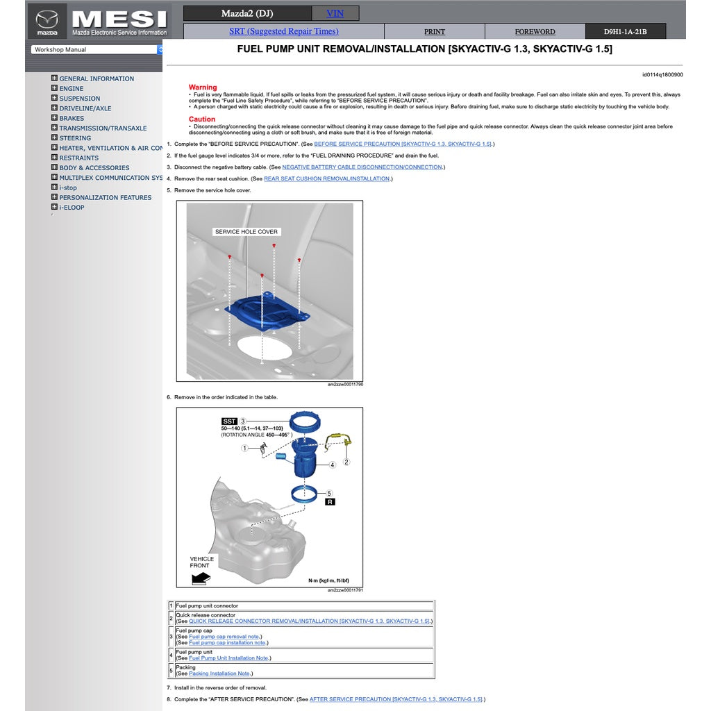 MAZDA 2 DJ (2015-2022) SERVICE WORKSHOP MANUAL - Image 9