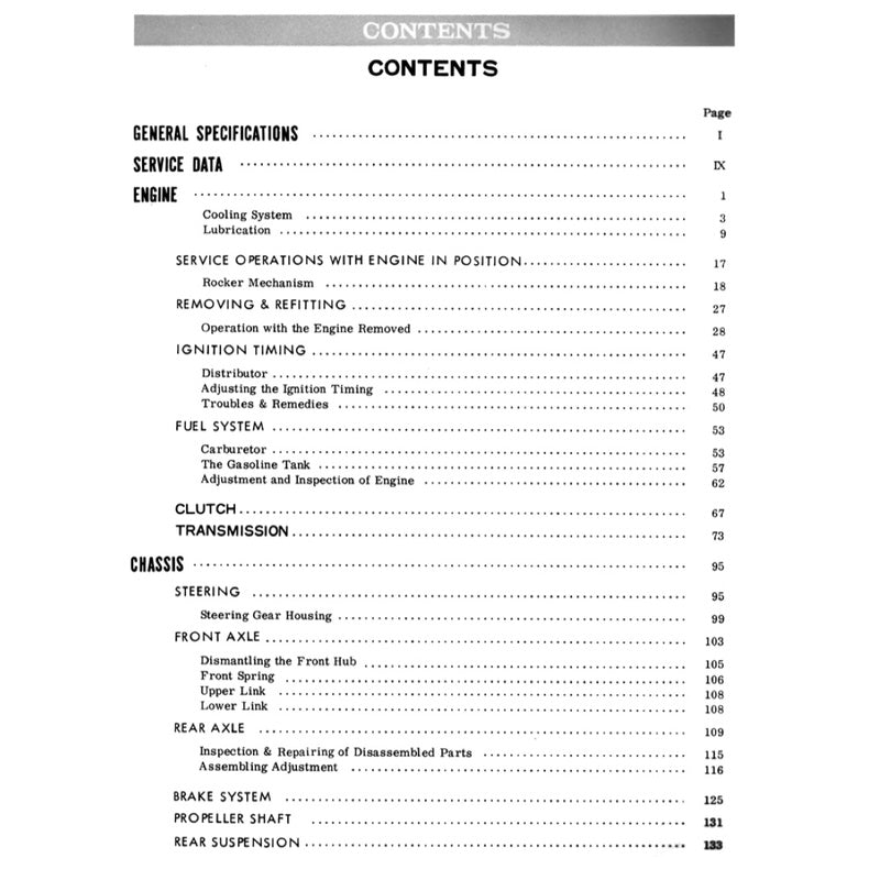 DATSUN 1000 B10 (1966-1969) SERVICE WORKSHOP MANUAL - Image 3