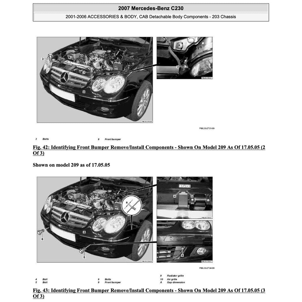 MERCEDES BENZ C-CLASS W203 C230 (2001-2007) SERVICE WORKSHOP MANUAL - Image 6