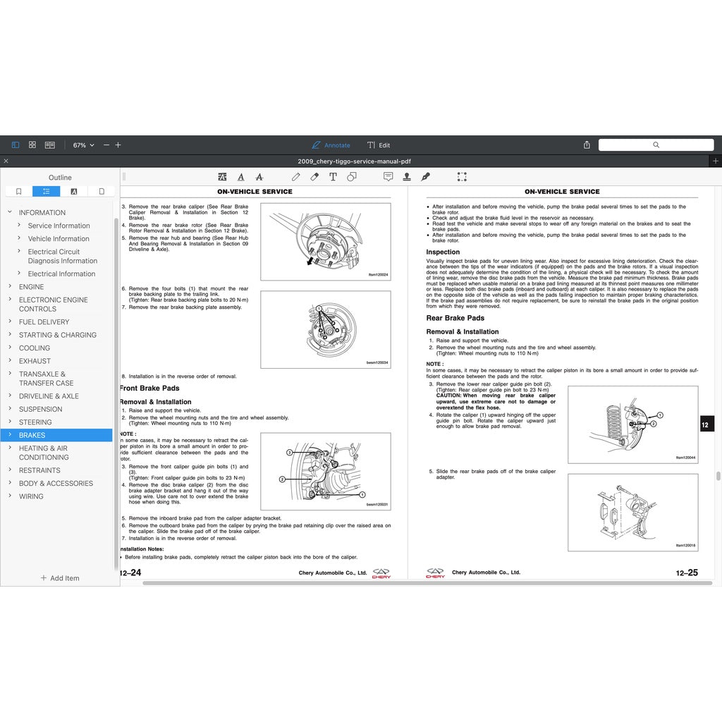 CHERY TIGGO 3 (2005-2010) SERVICE WORKSHOP MANUAL - Image 7