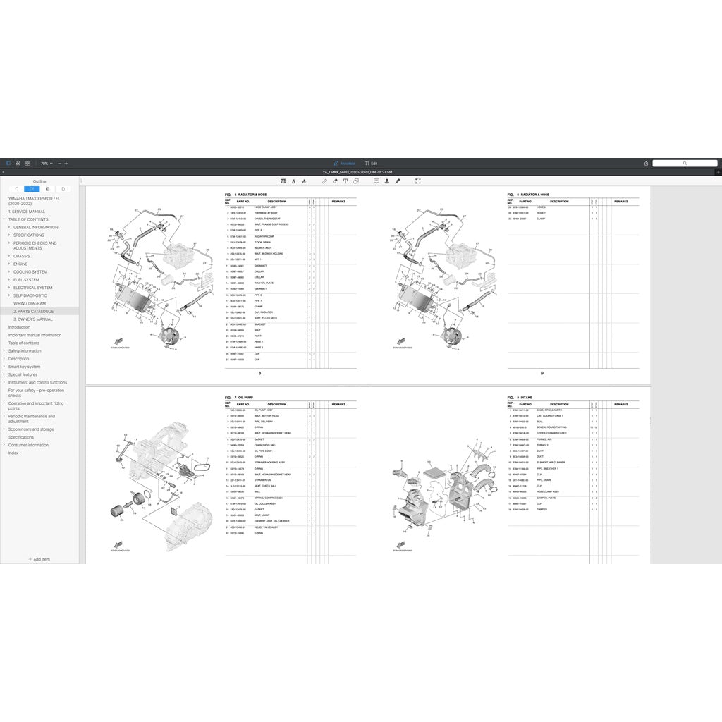 T-MAX YAMAHA TMAX 560D/ EL (2020+) SERVICE WORKSHOP MANUAL + PARTS CATALOGUE + OWNER'S MANUAL - Image 7