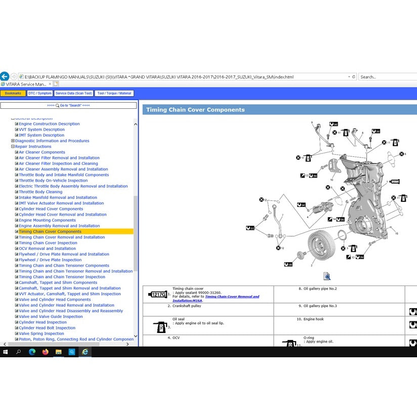 SUZUKI VITARA (2015-2022) SERVICE WORKSHOP MANUAL - Image 8