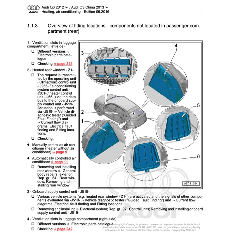 AUDI Q3 8U (2011-2018) SERVICE WORKSHOP MANUAL - Image 7