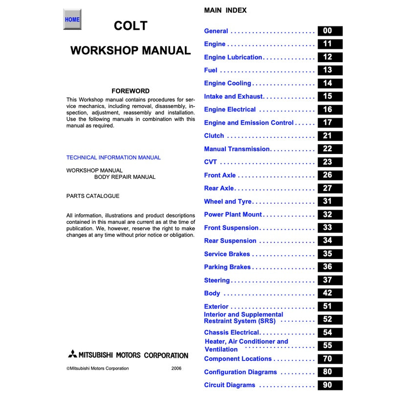 MITSUBISHI COLT Z30 RalliArt (2005-2012) SERVICE WORKSHOP MANUAL - Image 3