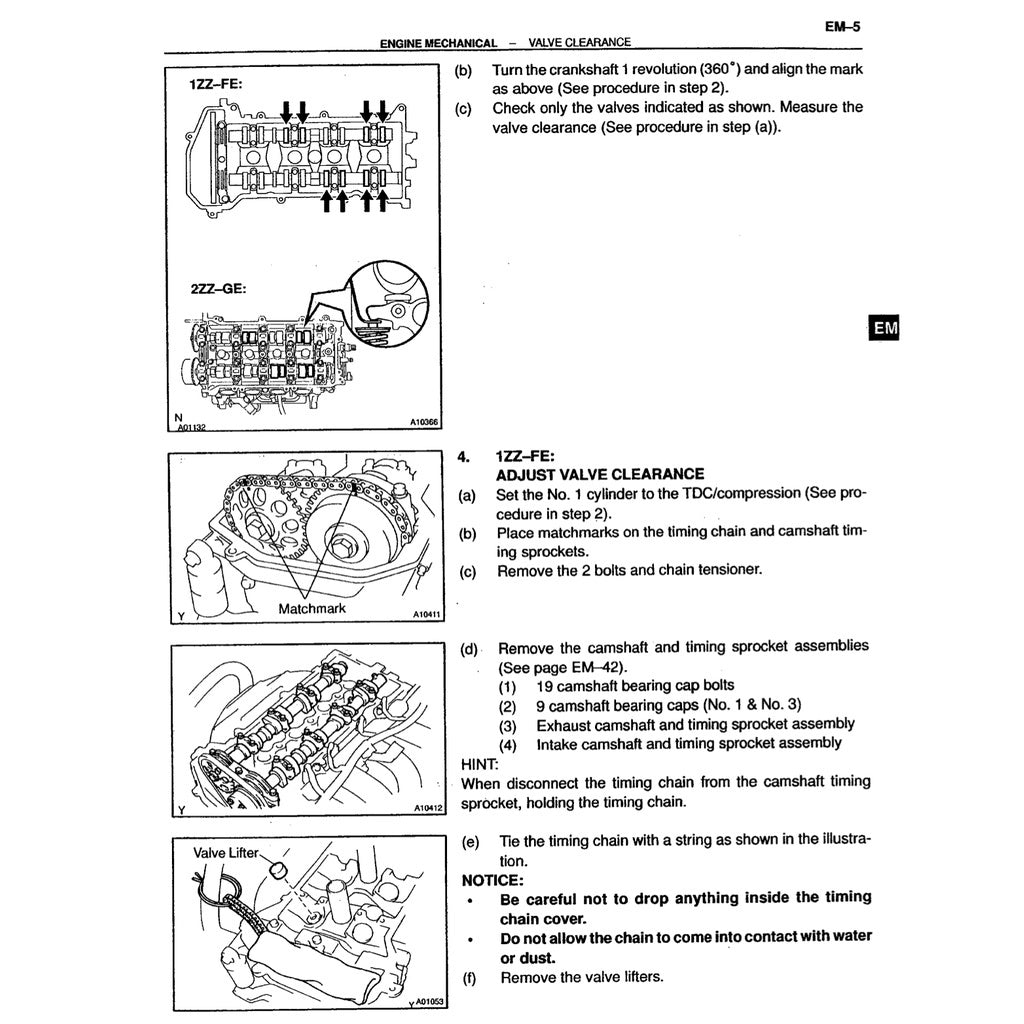 TOYOTA CELICA 2000 T230 (1999-2006) SERVICE WORKSHOP MANUAL - Image 6