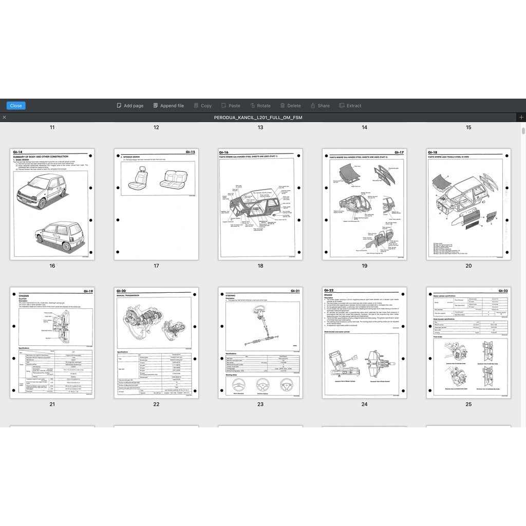 PERODUA KANCIL MKI (1990-2001) SERVICE WORKSHOP MANUAL - Image 3