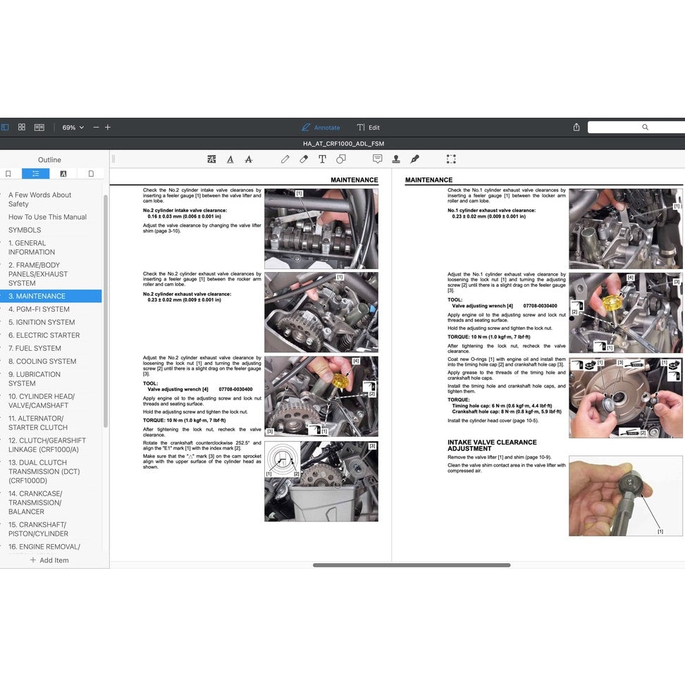 HONDA AFRICA TWIN CRF 1000 A/D (2016-2020) SERVICE WORKSHOP MANUAL + PARTS CATALOGUE + OWNER'S MANUAL - Image 5